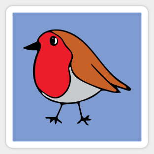 Robin print on blue Sticker